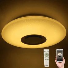 Load image into Gallery viewer, 60W Rgb Flush Mount Round Starlight Music Led Ceiling Light Lamp With Bluetooth Speaker, Dimmable Color Changing Light Fixture