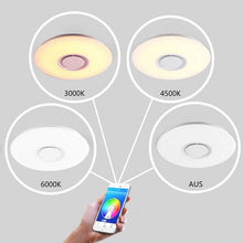 Load image into Gallery viewer, 60W Rgb Flush Mount Round Starlight Music Led Ceiling Light Lamp With Bluetooth Speaker, Dimmable Color Changing Light Fixture