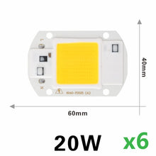 Load image into Gallery viewer, 6Pcs Cob Led Lamp Chip 110V 220V High Power 10W 20W 30W 50W 100W 120W Input Smart IC No Driver LED Bulb Flood Light Spotlight