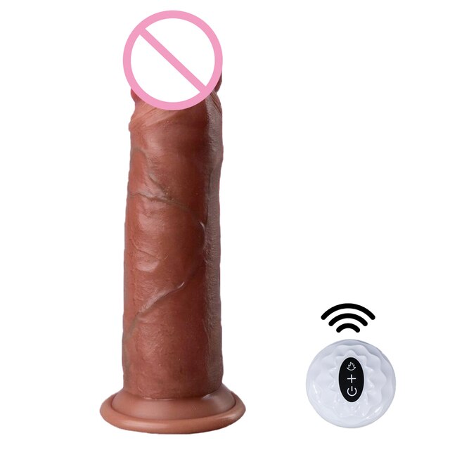 7.9inch Realistic Penis Dildo Vibrator Sliding Foreskin Skin Female Masturbation Huge Dick Suction Cup Adult Sex Toys for Women