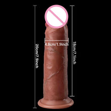 Load image into Gallery viewer, 7.9inch Realistic Penis Dildo Vibrator Sliding Foreskin Skin Female Masturbation Huge Dick Suction Cup Adult Sex Toys for Women