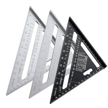 Load image into Gallery viewer, 7&#39;&#39; Triangle Angle Protractor Aluminum Alloy Speed Square Measuring Ruler Miter For Framing Building Carpenter Measuring Tools