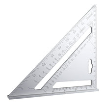 Load image into Gallery viewer, 7&#39;&#39; Triangle Angle Protractor Aluminum Alloy Speed Square Measuring Ruler Miter For Framing Building Carpenter Measuring Tools