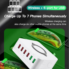 Load image into Gallery viewer, 72W 6 Port Quick Charge 3.0 USB Charger Adapter Wireless Charger Charging Station Phone Charger For iPhone Samsung Huawei Xiaomi