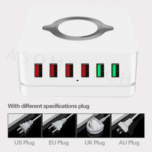 Load image into Gallery viewer, 72W 6 Port Quick Charge 3.0 USB Charger Adapter Wireless Charger Charging Station Phone Charger For iPhone Samsung Huawei Xiaomi