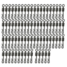 Load image into Gallery viewer, 75pcs/lot Large Long Body Q-Shaped Black Quick Change Swivels For Carp Fishing Size 4# Fishing Terminal Tackle Accessories pesca