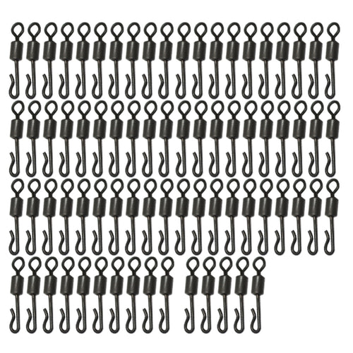 75pcs/lot Large Long Body Q-Shaped Black Quick Change Swivels For Carp Fishing Size 4# Fishing Terminal Tackle Accessories pesca