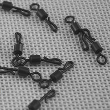 Load image into Gallery viewer, 75pcs/lot Large Long Body Q-Shaped Black Quick Change Swivels For Carp Fishing Size 4# Fishing Terminal Tackle Accessories pesca