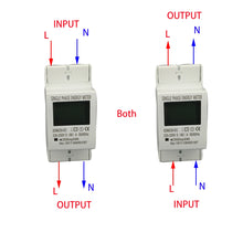 Load image into Gallery viewer, 80A Din rail Single Phase Two Wire LCD Digital Display Power Consumption Energy Electric Meter kWh AC 220V 230V 50Hz/60Hz