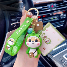 Load image into Gallery viewer, Ladies Girl Cute PVC Shiba Inu Keychain Creative New Year Gift Animal Pendant Car Key Pendant Metal Key Ring