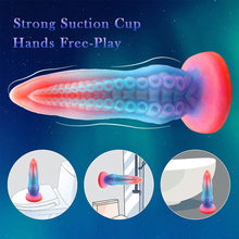 Load image into Gallery viewer, 9.6Inch Huge Realistic Dildo Luminous Octopus Tentacle Silicone Plug Anal Dildo with Suction Cup G-Spot for Vaginal and Anal Sex