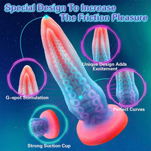 Load image into Gallery viewer, 9.6Inch Huge Realistic Dildo Luminous Octopus Tentacle Silicone Plug Anal Dildo with Suction Cup G-Spot for Vaginal and Anal Sex