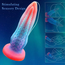 Load image into Gallery viewer, 9.6Inch Huge Realistic Dildo Luminous Octopus Tentacle Silicone Plug Anal Dildo with Suction Cup G-Spot for Vaginal and Anal Sex