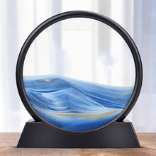 Load image into Gallery viewer, Moving Sand Art Picture Round Glass 3D Hourglass Deep Sea Sandscape In Motion Display Flowing Sand Frame 7/12inch For home Decor