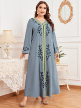 Load image into Gallery viewer, Abaya Morocco Oversized Size Women&#39;s Ethnic Long-sleeved Pleated Skirt Retro National Style  Skirt Muslim Long Woman Clothes