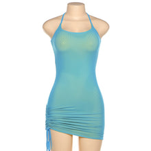 Load image into Gallery viewer, Adogirl Sexy Bodycon Mini Dress Women Sleeveless Backless Party Clubwear Drawstring Ruched Dresses Summer Streetwear Vestidos
