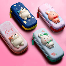 Load image into Gallery viewer, Adorable 3D Cartoon Cat Pencil Case Stationery Organizer School Supplies for Girls Pink Pen Pouch Holder Kawaii Trousse Scolaire