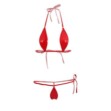 Load image into Gallery viewer, Adult Porn Club G-String Teddies Bikini Swimsuit Women Shiny PVC Erotic Party Bikini Women Sexy Thong Micro Mini Swimwear Biquni