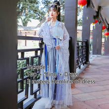 Load image into Gallery viewer, Ancient Hanfu Dress Folk Dance Costume Women Han Dynasty Princess Fairy Hanfu Dress Oriental Style Dance Clothing Girl Cosplay
