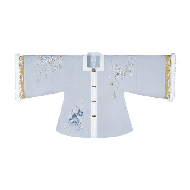 Ancient Traditional Han Dynasty Princess Costumes Autumn Winter Chinese Style Women Hanfu Dress Floral Embroidery 3 Piece Sets