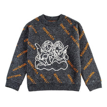 Load image into Gallery viewer, Angel Pattern Women Sweater Oversized Streetwear Retro Lazy Pullover Trendy Brand O Neck Fashion Harajuku Sweaters 2021 Winter