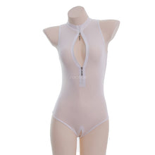 Load image into Gallery viewer, Anime Sexy One-Piece Jumpsuits Cosplay Costume Bikini Sukumizu Swimsuit Zipper Open Boobs Crotch Thin Women Bodysuit