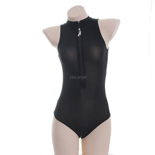 Load image into Gallery viewer, Anime Sexy One-Piece Jumpsuits Cosplay Costume Bikini Sukumizu Swimsuit Zipper Open Boobs Crotch Thin Women Bodysuit