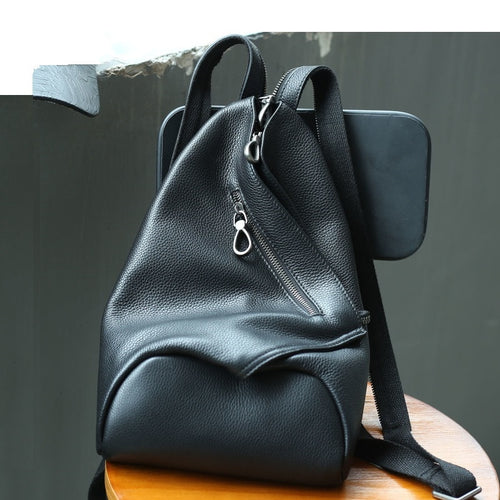 Anti-theft Genuine Leather Small Backpack Women Retro Classic School Bags For Girl Multifunction Shoulder Crossbody Chest Bag