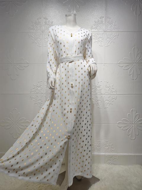Arab Middle East Women's Clothing 2021 New Bronzing Robe Two-piece Muslim Prayer Clothes For Ramadan Moroccan Kaftan