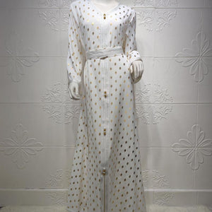 Arab Middle East Women's Clothing 2021 New Bronzing Robe Two-piece Muslim Prayer Clothes For Ramadan Moroccan Kaftan