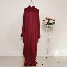 Load image into Gallery viewer, Asian Women&#39;s Clothing Dubai Saudi Arabia Solid Color Bat-sleeved Burqa Cardigan Muslim Ramadan Prayer Clothes Without Turban