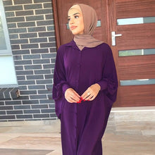Load image into Gallery viewer, Asian Women&#39;s Clothing Dubai Saudi Arabia Solid Color Bat-sleeved Burqa Cardigan Muslim Ramadan Prayer Clothes Without Turban