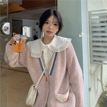 Load image into Gallery viewer, Autumn Casual V-neck Knitted Cardigan Women Colour Button Long Sleeve Sweater Korean Fashion Loose Elegant Designer Coat 2021