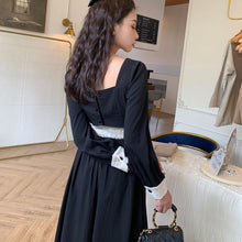 Load image into Gallery viewer, Autumn French Retro Long Dress Black Hepburn Style Little Black Dress Temperament Dress Women&#39;s Clothing
