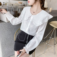 Load image into Gallery viewer, Autumn New Doll Collar Long Sleeve Chiffon Shirt blusas mujer de moda 2021 Fashion Casual Solid Color Office Lady Tops