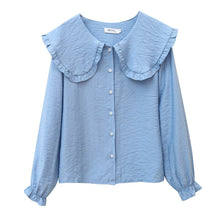 Load image into Gallery viewer, Autumn New Doll Collar Long Sleeve Chiffon Shirt blusas mujer de moda 2021 Fashion Casual Solid Color Office Lady Tops