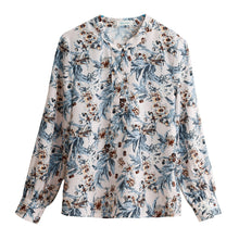 Load image into Gallery viewer, Autumn New Long-Sleeved Women Chiffon Blouse Elegant Slim Bow Printed Office Lady Shirt Fashion Clothing TOPS