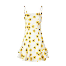 Load image into Gallery viewer, Autumn New Style Printed Suspender Holiday Dress Sexy Open Back Cascading Ruffled Chiffon Beach Skirt