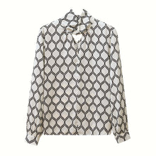 Load image into Gallery viewer, Autumn New Women Blouse Shirt Fashion CasualSilk Plaid Long-sleeved Satin Top High-End Elegant Slim Office Lady Clothing