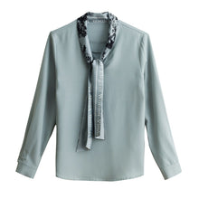 Load image into Gallery viewer, Autumn New Women Chiffon Blouse Fashion Temperament High-End Long Sleeved Office Ladys Shirt Elegant Slim Women Clothing Tops