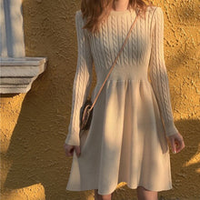 Load image into Gallery viewer, Autumn Twist Splicing Party Dress Casual Knitted Women&#39;s Dress High Waist Mini Robe Basic Woman Clothes Winter Fashion Vestidos