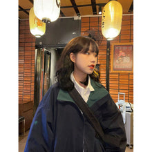 Load image into Gallery viewer, Autumn Waterproof Jacket with Hoodie Women Korean Fashion Y2k Clothing Trench Coat Chic Pure Color Zipper Loose Windbreaker