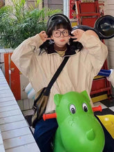 Load image into Gallery viewer, Autumn Waterproof Jacket with Hoodie Women Korean Fashion Y2k Clothing Trench Coat Chic Pure Color Zipper Loose Windbreaker