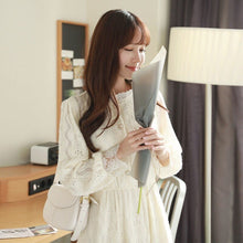 Load image into Gallery viewer, Autumn Winter Lace Dress for Women O Neck Long Sleeve Slim Waist Elegant Robe Femme Korean Style Office Lady Vestidos Mujer