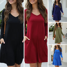 Load image into Gallery viewer, Autumn Winter Ladies Dress Women Casual Mini Long Sleeve Solid Holiday Style Chic Dress Female 2021 New A-Line Dress Vestidos