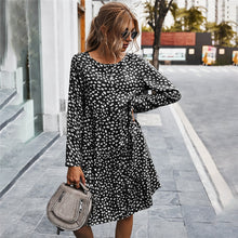 Load image into Gallery viewer, Autumn Winter Temperament Print Dress Women Casual Button A Line Loose Knee Length Dress For Women 2021 New Fashion