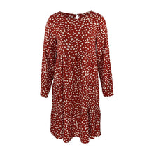 Load image into Gallery viewer, Autumn Winter Temperament Print Dress Women Casual Button A Line Loose Knee Length Dress For Women 2021 New Fashion