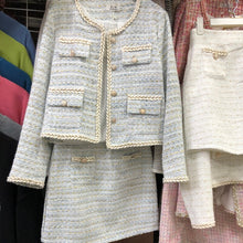 Load image into Gallery viewer, Autumn Winter Tweed Two Piece  Set Fashion Woolen Tweed Jacket Coat + Elegant A-Line Skirt Suits Two Piece Set Women