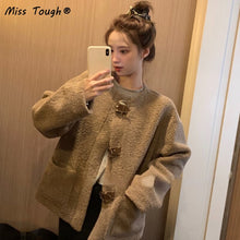 Load image into Gallery viewer, Autumn Winter Warm Fur Coat Women Solid Casual Loose Kawaii Overcoat Female Korean Fashion Pocket Short Outwear Jacket 2021 New