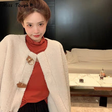Load image into Gallery viewer, Autumn Winter Warm Fur Coat Women Solid Casual Loose Kawaii Overcoat Female Korean Fashion Pocket Short Outwear Jacket 2021 New